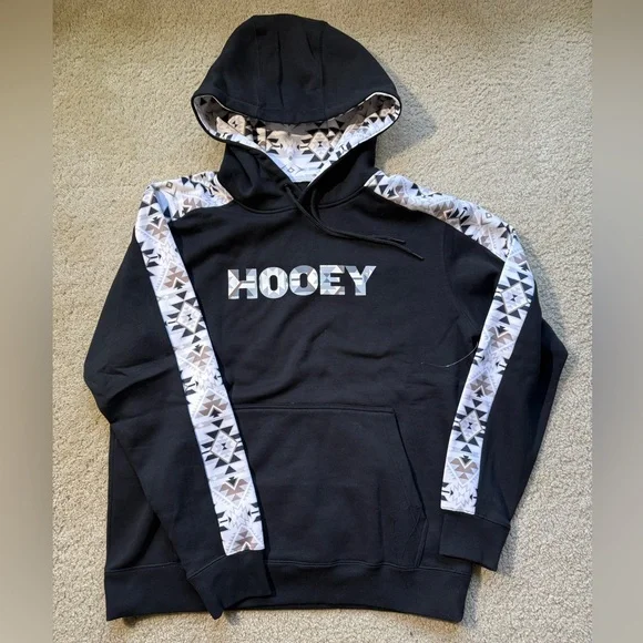 Hooey Black Hoodie with Geometric Accents - Picture 1 of 5